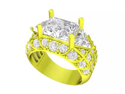 7316 korean style emeral diamond engagement ring