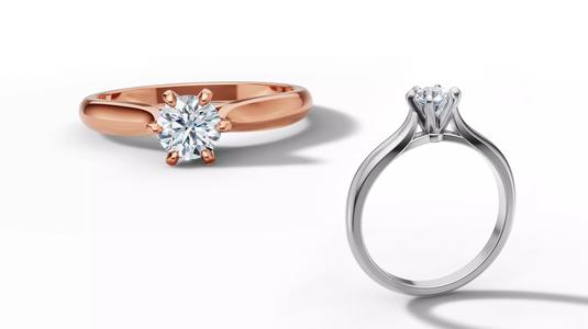 40 pointer Solitaire Engagement Ring 5mm Stone 6 Prong