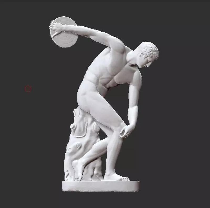 thrower 3D model statue of man holding frisbee
