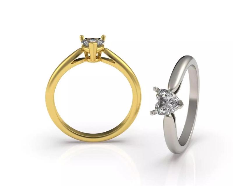 Engagement ring Heart Cut Diamond 5mm
