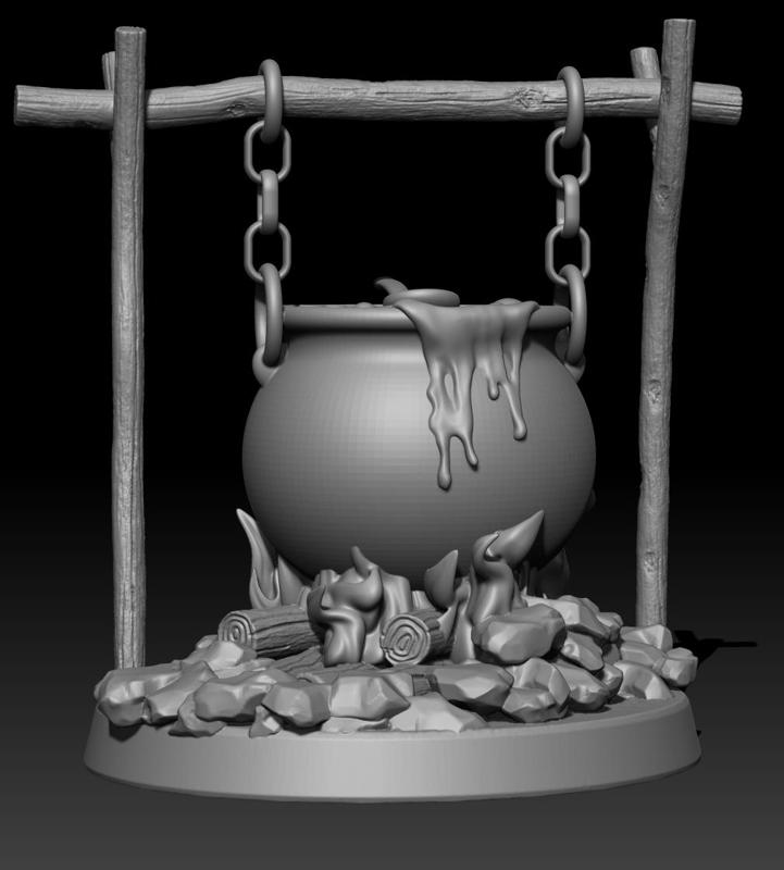 Campfire, cauldron