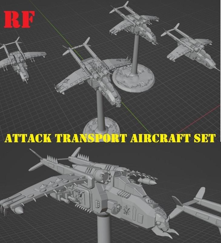 futuristic attack transport aircraft (6mm-8mm scale)