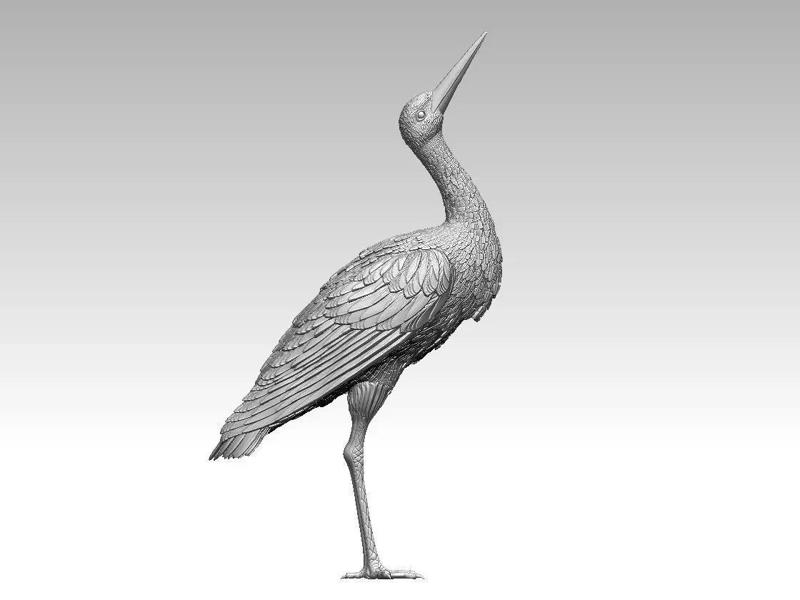 stork bronze heron statue