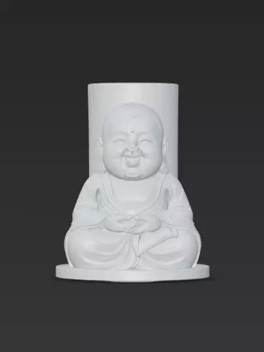 Smiling Baby Buddha Holder Round Space Showpiece
