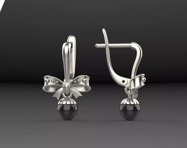 Earrings Bow 3D