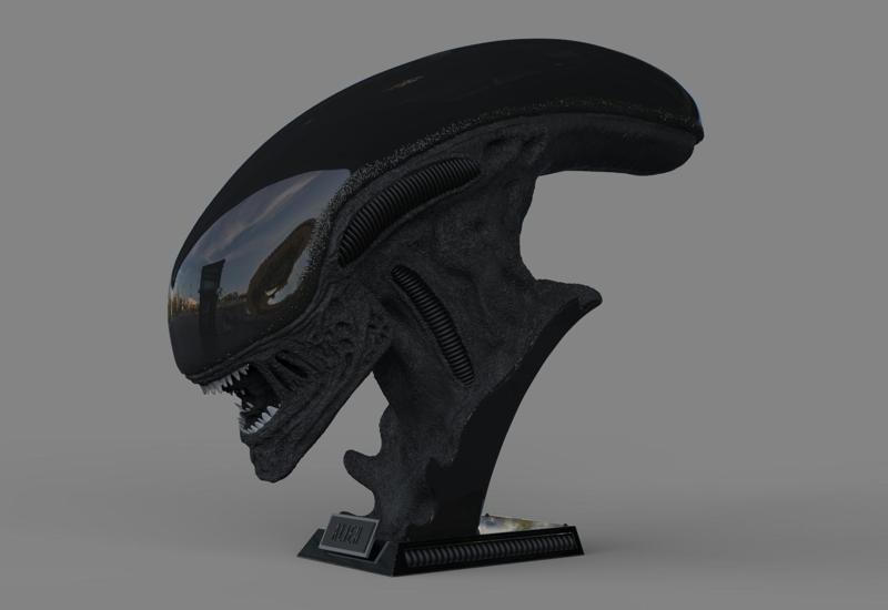 Alien Xenomorph Bust 3D Print Stl Model Diorama