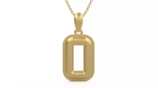 Model 1166 Number 0 Necklace Curved With Border