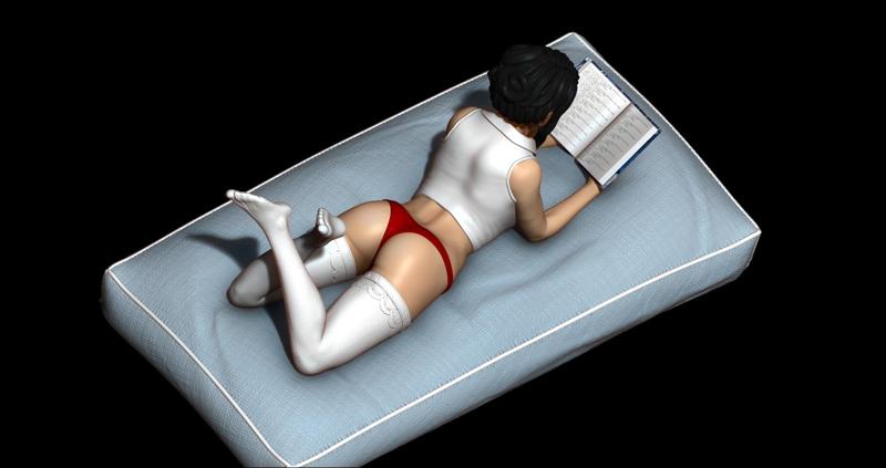 a girl with a book 3D print model