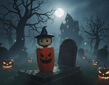 Labubu Halloween Milkshake Cup with Witches Hat - 3MF File by pieces only 0.99