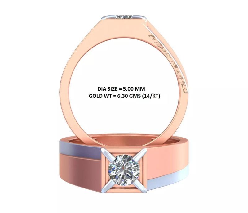Solitaire diamond ring for men gents grooms design file GR-75
