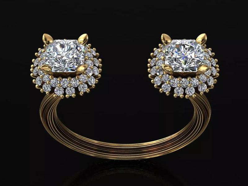 solitaire cluster wedding diamond ring