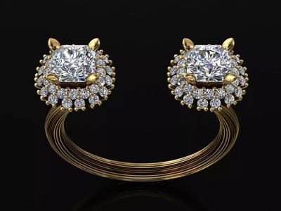 solitaire cluster wedding diamond ring