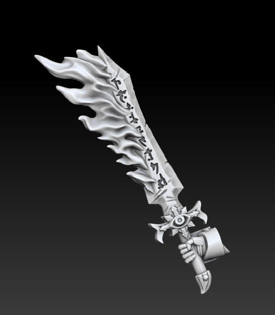 Purificatus Possessed Flaming Demon Sword