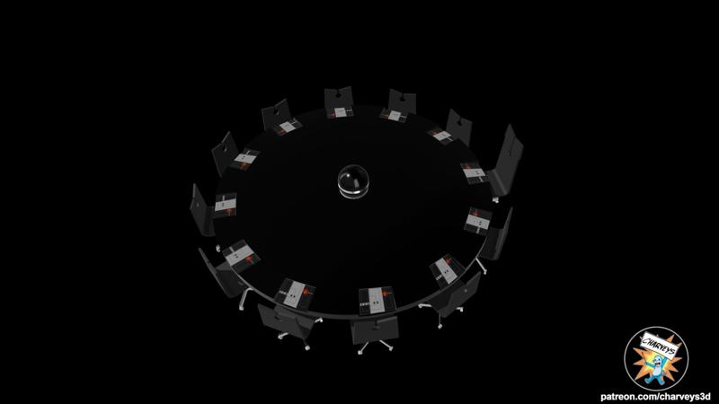 Star Wars Death Star Conference Room Table and Chairs for 3.75" and 6" figure dioramas