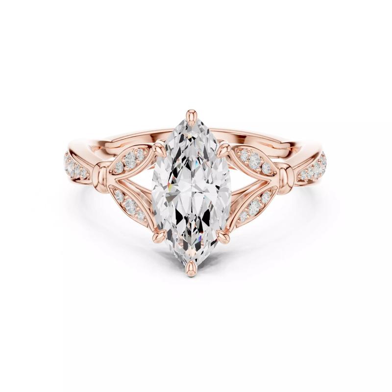 Designer Shank Six Prong Marquise Cut Wedding Ring 3DM STL Video