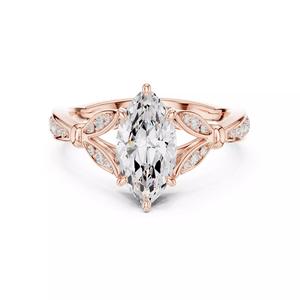 Designer Shank Six Prong Marquise Cut Wedding Ring 3DM STL Video