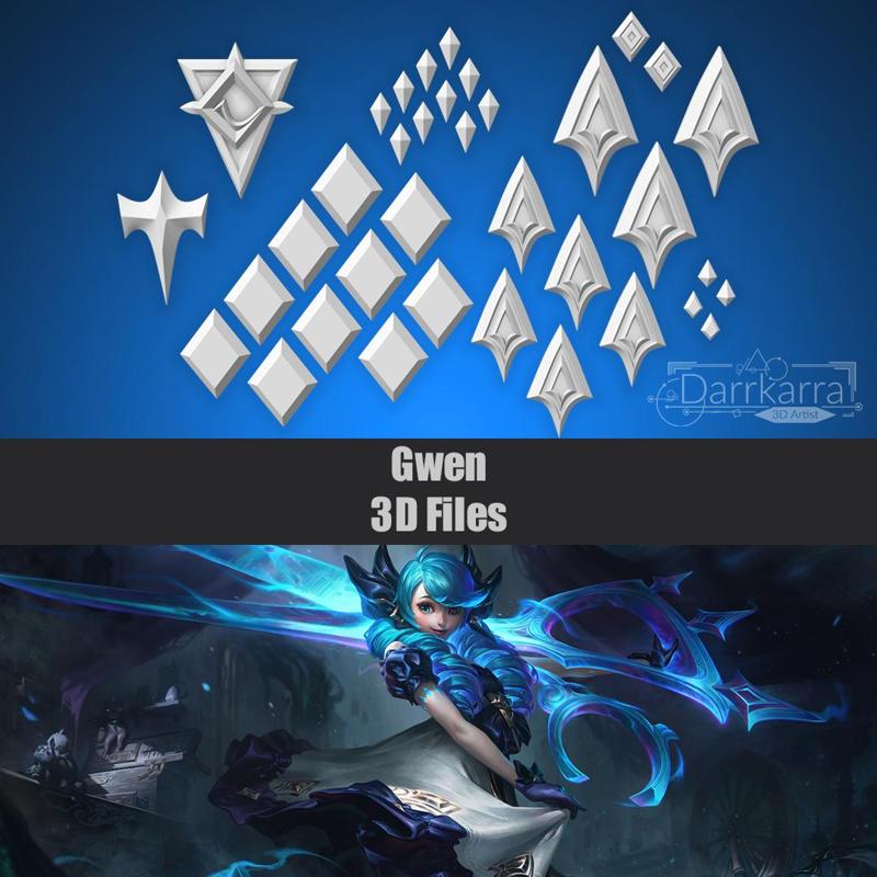 Gwen Accessories League of Legends STL files