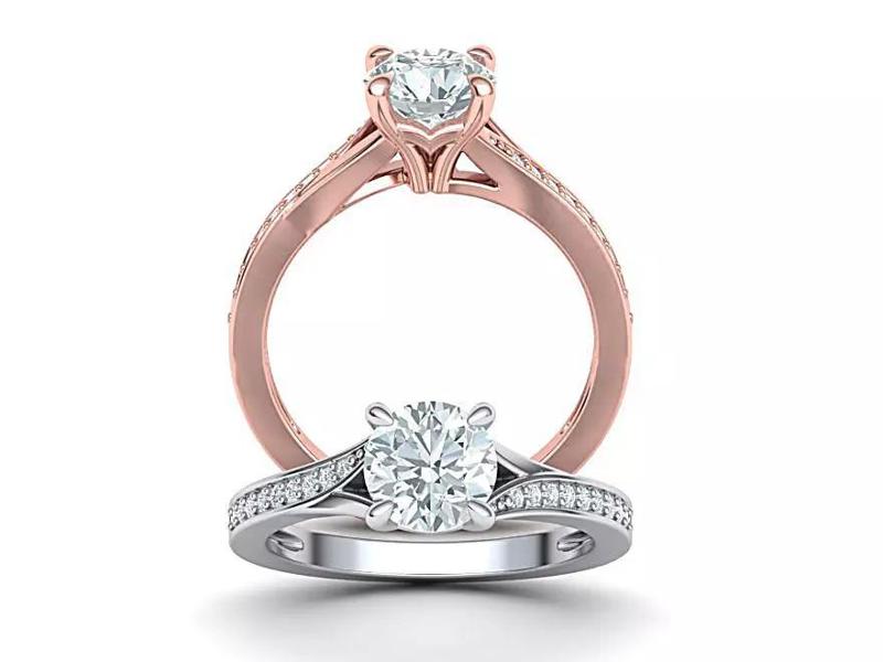 1ct Diamond ring Solitaire Engagement ring 3dmodel