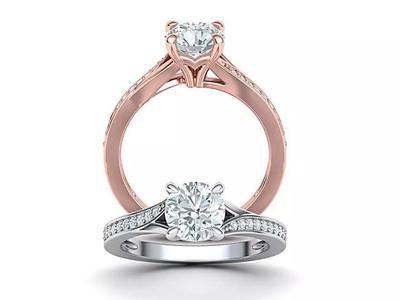 1ct Diamond ring Solitaire Engagement ring 3dmodel