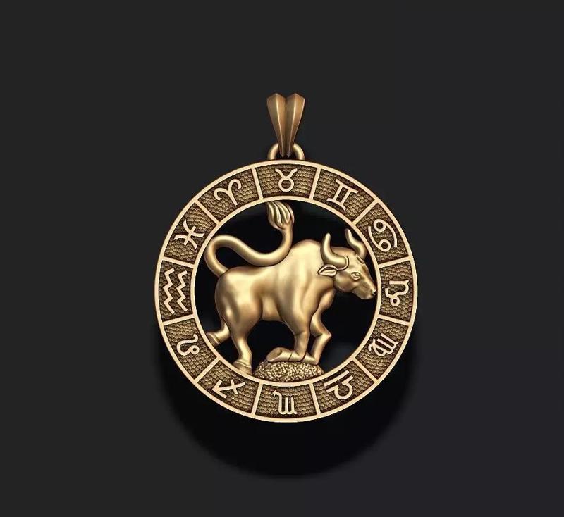 zodiac Taurus Bull lite pendant