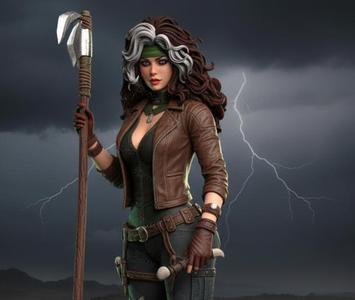 Rogue Savage Land 3D Model – X-Men Statue STL for 3D Printing