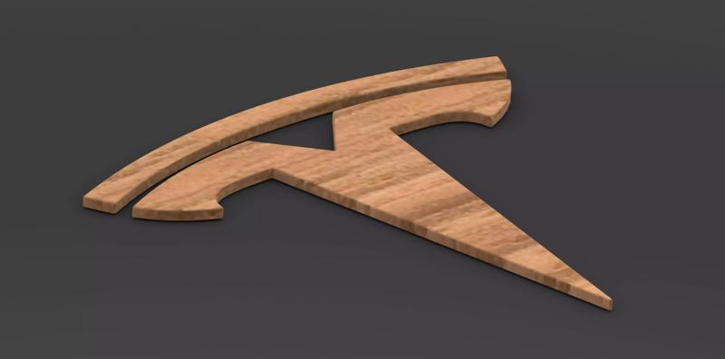 Tesla car logo source file for 3D printers or CNC