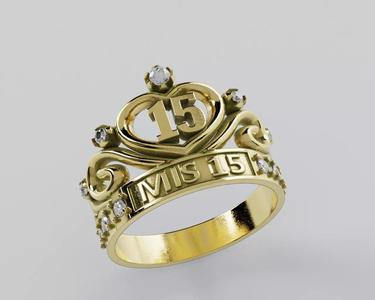 Heart Crown 15Years Ring - Anillo Corazon 15 anios