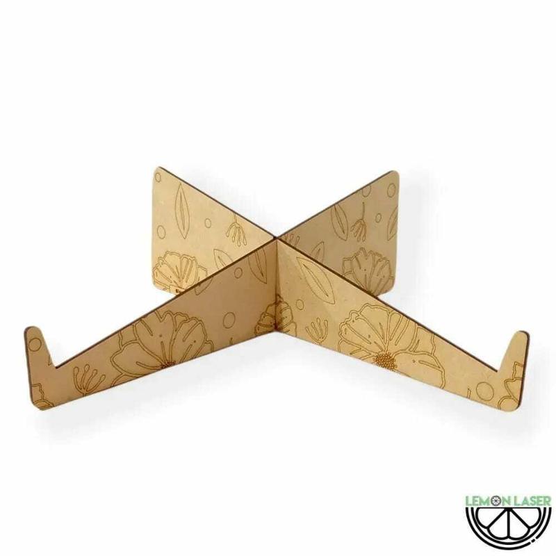 Soporte para notebook Floral - Flower laptop stand  CNC corte laser SVG