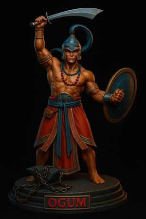 OGUM - Afro-Brazilian Warrior God | STL 3D Print Model
