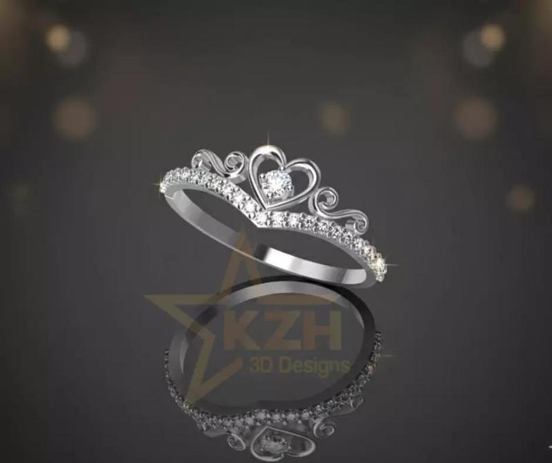 Heart Tiara Crown Ring