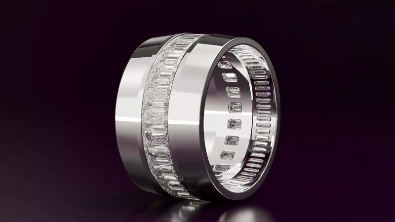 Channel Set Emerald Eternity Ring N09 3725CT EU54
