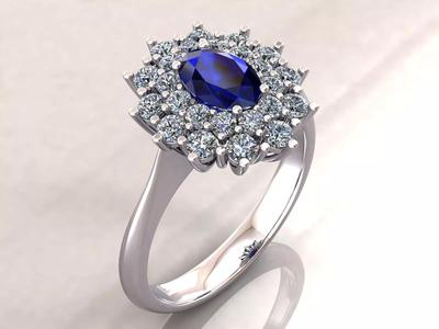 Classic Halo Oval Ring