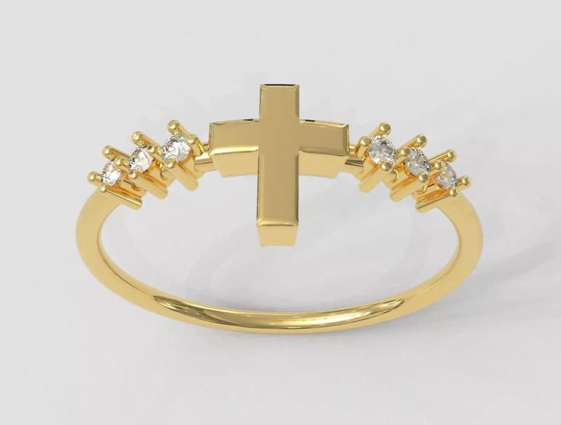 Cross Diamond Ring