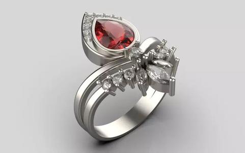 Elizabeth crown ring Silver Gold Print