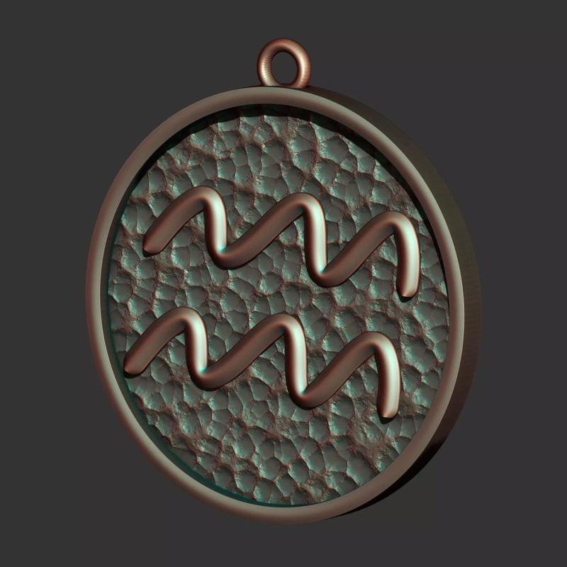 Aquarius Sign Pendant