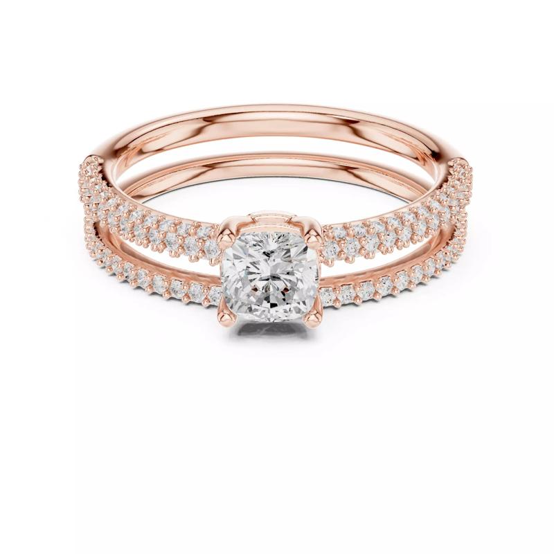 Cushion Cut Diamond Wedding Ring Set 3DM STL Video