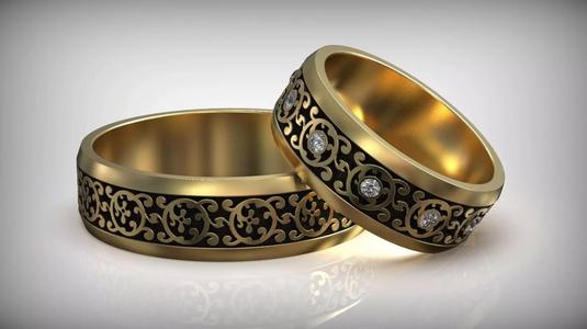 Floral Pattern Gold Wedding Rings Collection