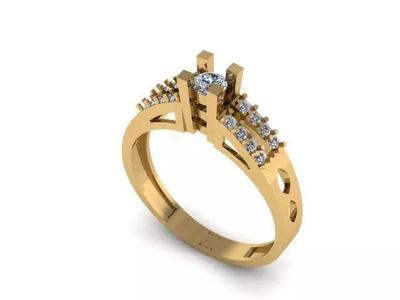 Female Solitaire Ring Ready To Print