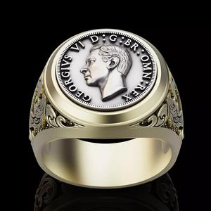 Florin British coin ring gold silver jewelry printable 3d model