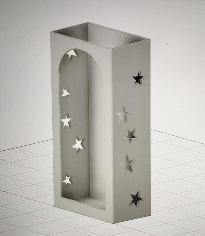 Paper tissue holder with star pattern