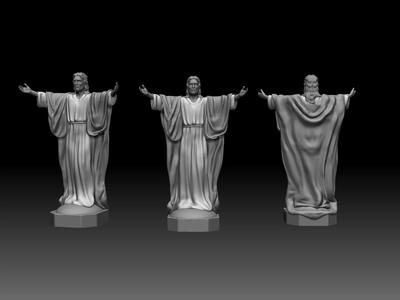 statue of Christ redeemer for 3d print and paint
