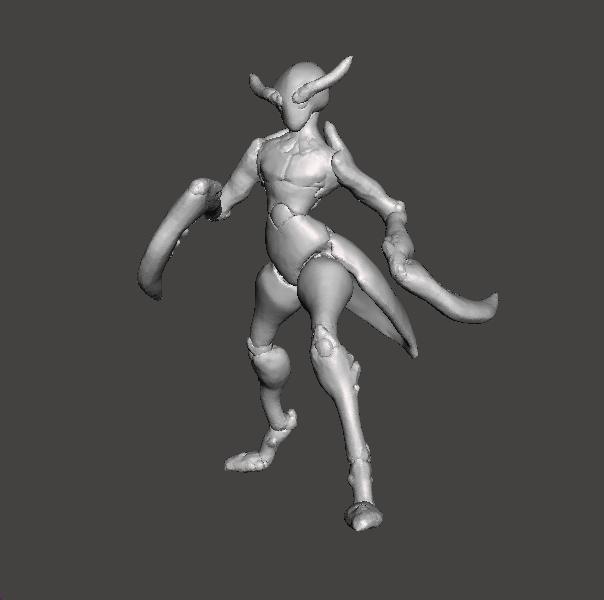 INSECTOID MANTIS WARRIOR MONSTER MINIATURE MODEL FOR FANTASY OR SCIFI GAMES RPG DND