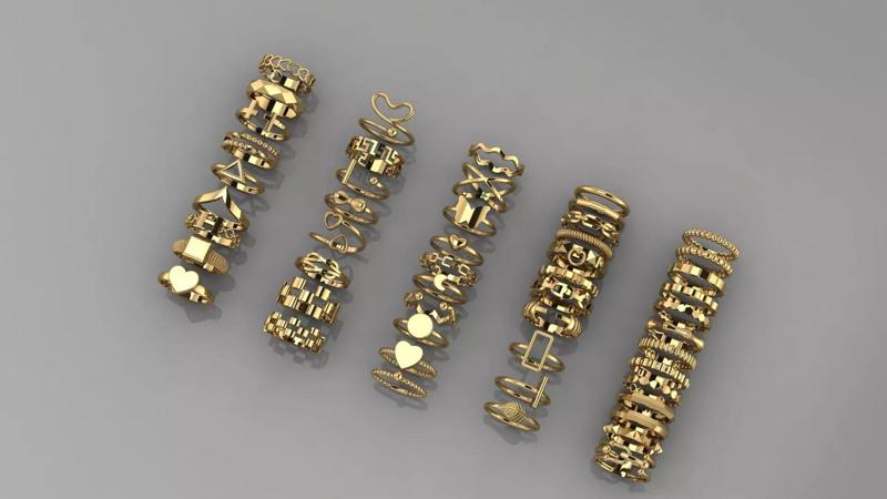 51 pieces of minimal ring 3D print model