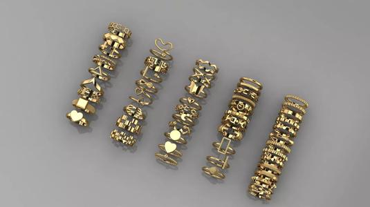 51 pieces of minimal ring 3D print model