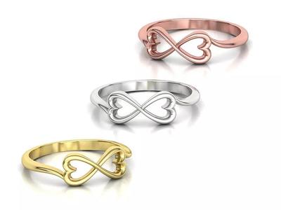 Infinity  Love Hearts Ring printable 3dmodel