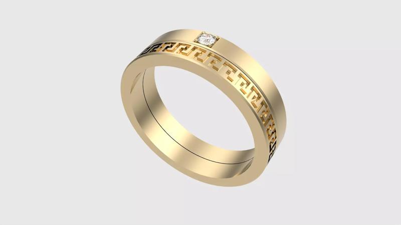 Intricate Greek Key Band Ring JDBCo