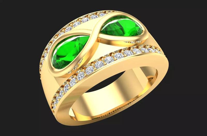 Infinity ring - Pear stone ring - N714112