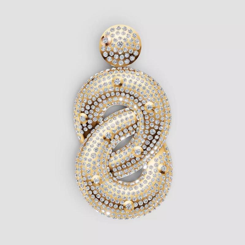 3D Cad jewelry design of Lady diamond Necklace