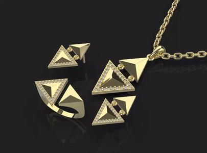 Ring Earrings Pendant Complect
