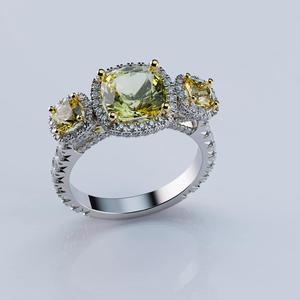 Ring Citrine Cushion Style